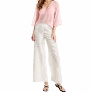 525 America Ivory Crochet Wide-Leg Pants. NWT.